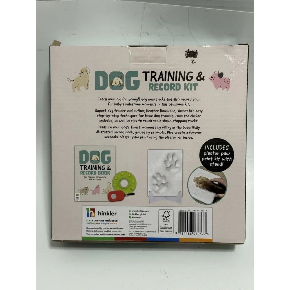 Dog Training And Record Kit - Includes Plaster Paw Print Kit - Hinkler